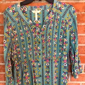 Matilda Jane Green Floral Shirt with 3/4 sleeves